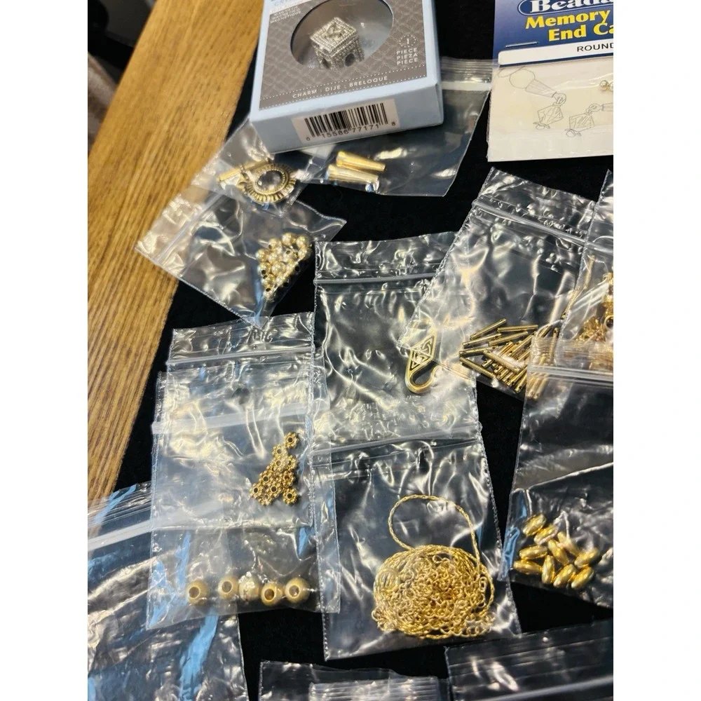 Lot Of New Jewelry Making Supplies Clasps Chains Wire Caps Magnetic Clasp Spacer